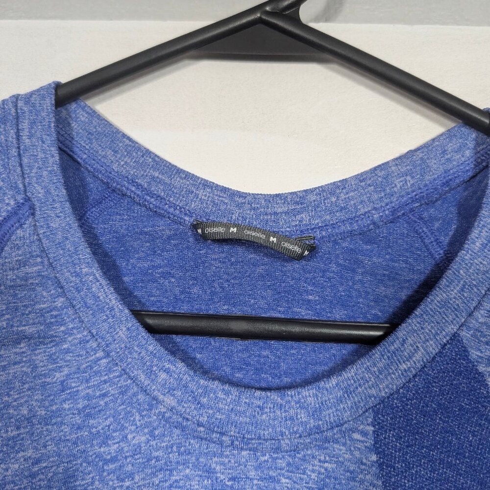Oiselle Flyte Long Sleeve Shirt Medium Running Top Wings Out Altitude Blue Tech - Picture 5 of 7